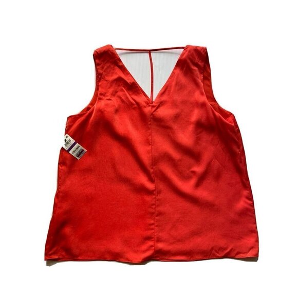 BAR III Women Top Beijing Optic Orange T Strap V-neck Lined Tunic Top Size XXL - Picture 8 of 8